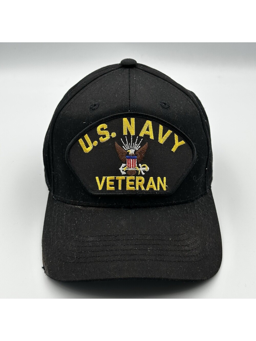 Nissi Caps US Navy Veteran Black Embroidered Cap One Size SnapBack